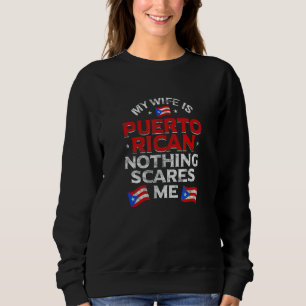 Sudadera Hombres Mi Esposa Es Puertorriqueña Nada Me Asusta