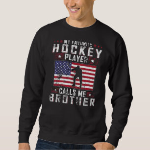 Sudadera Hombres Mi jugador favorito de hockey me llama Bro