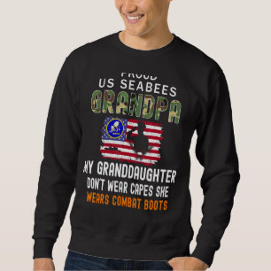 Sudadera Hombres Mi Nieta Usa Boots De Combate Mar Orgullos