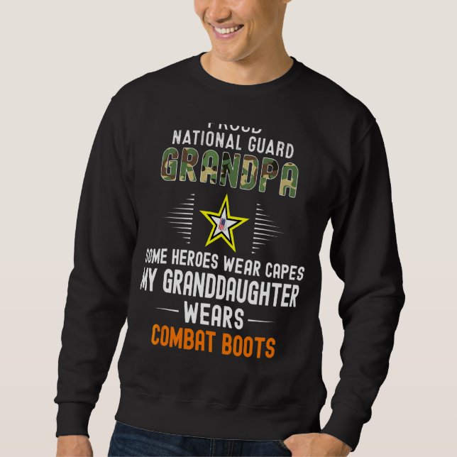 Sudadera Hombres Mi Nieta Usa Boots De Combate Nacional (Anverso)
