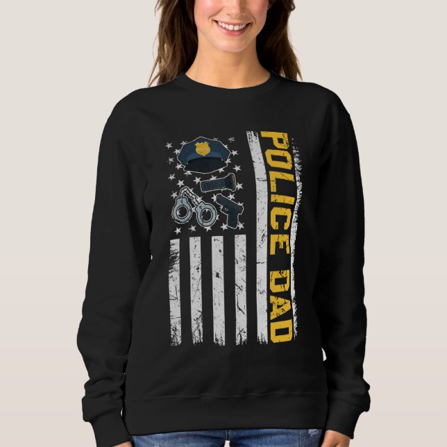 Sudadera Hombres Molestos Policía De Bandera De Ee.Uu. Papá (Anverso)