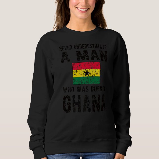 Sudadera Hombres Nacidos En Ghana Raíces De Bandera Ghanesa (Anverso)