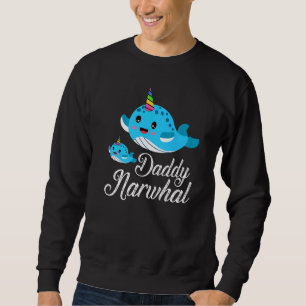 Sudadera Hombres Narwhal Dad Sea Animal Cute Daddy Narwhal 