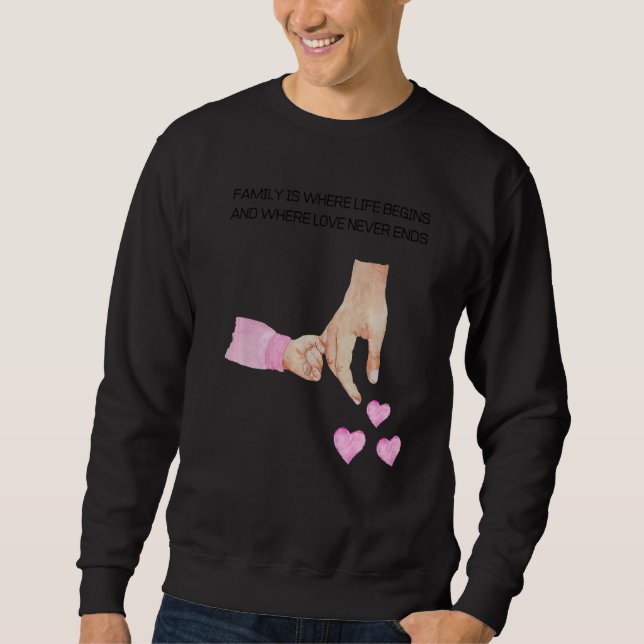 Sudadera Hombres, Nuevo Padre Y Hija Con Las Manos De Un Be (Anverso)