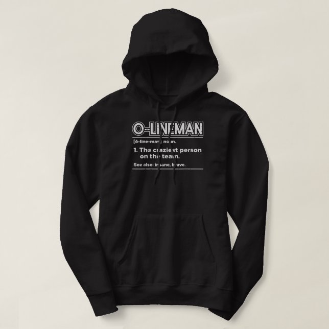 Sudadera Hombres Ofensivos O Lineman Definición Famoso (Diseño del anverso)