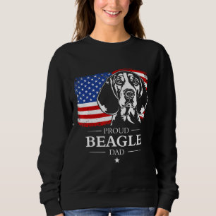 Sudadera Hombres Orgullosos Beagle Dad Bandera Estadouniden