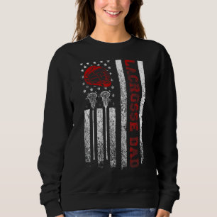 Sudadera Hombres Orgullosos Lacrosse Papá Bandera Estadouni