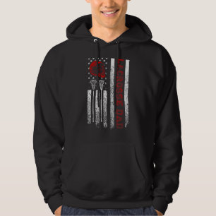 Sudadera Hombres Orgullosos Lacrosse Papá Bandera Estadouni