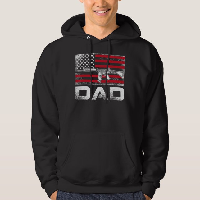 Sudadera Hombres Orgullosos Papá Papi Derechos De Las Pisto (Anverso)