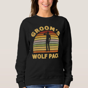 Sudadera Hombres Pack Lobo del Novio Fiesta de Soltero Retr