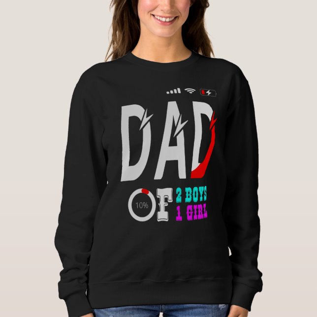 Sudadera Hombres Padre De 2 Niños 1 Chica Padre O Abuelo De (Anverso)