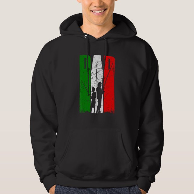 Sudadera Hombres Padre E Hijo Pescador Angler Bandera Itali (Anverso)