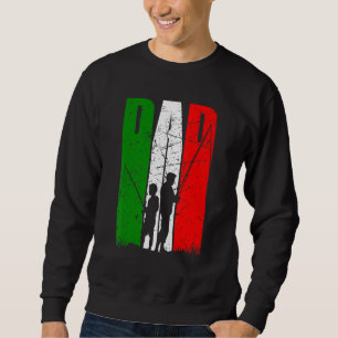 Sudadera Hombres Padre E Hijo Pescador Angler Bandera Itali
