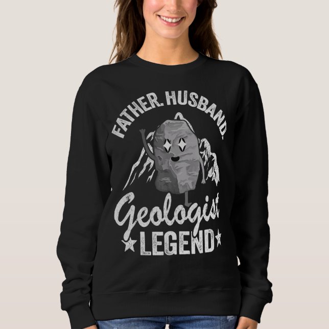 Sudadera Hombres Padre Marido Geólogo Leyenda Geología Dad  (Anverso)