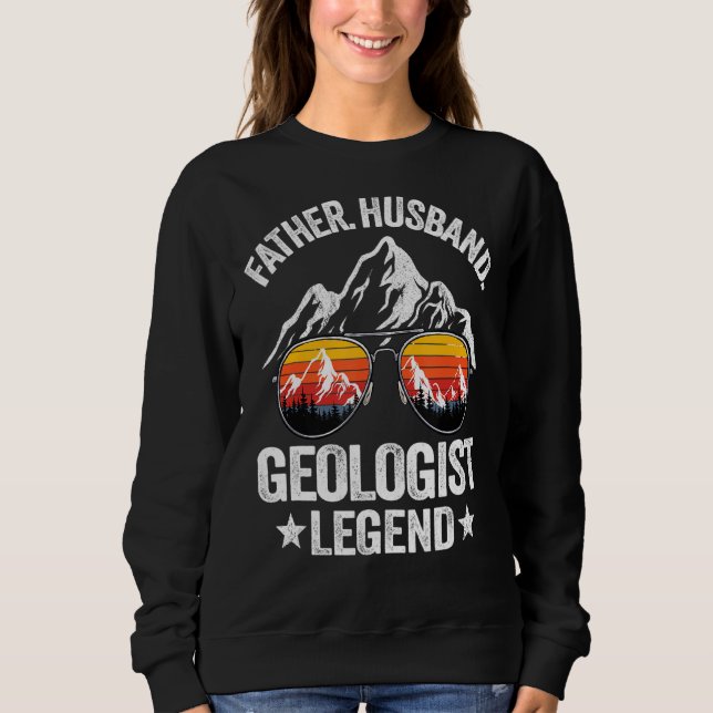 Sudadera Hombres Padre Marido Geólogo Leyenda Geología Retr (Anverso)