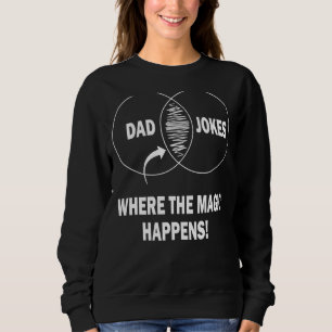Sudadera Hombres Papá Chistes Donde La Magia Ocurre Para Pa