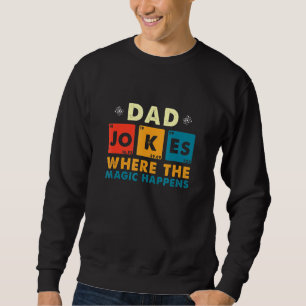 Sudadera Hombres Papá Chistes Donde La Magia Ocurre Ret Vin