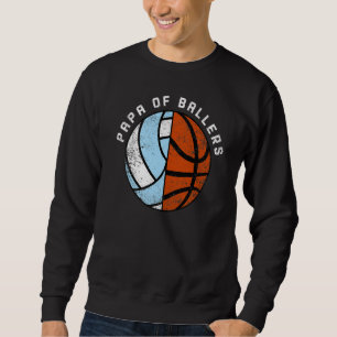 Sudadera Hombres Papa De Baloncestistas Voleibol Papa
