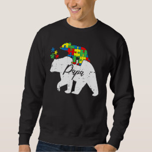 Sudadera Hombres papá osos con autismo conciencia de la ver