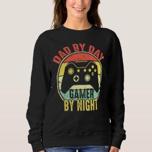 Sudadera Hombres Papá Por Jugador De Día Por Noche Nerdy Pa