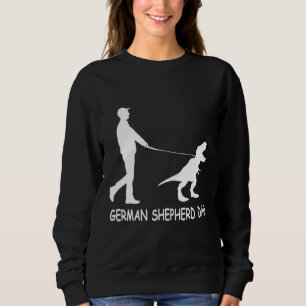 Sudadera Hombres Pastor Alemán Padre Dinosaur Gsd Propietar