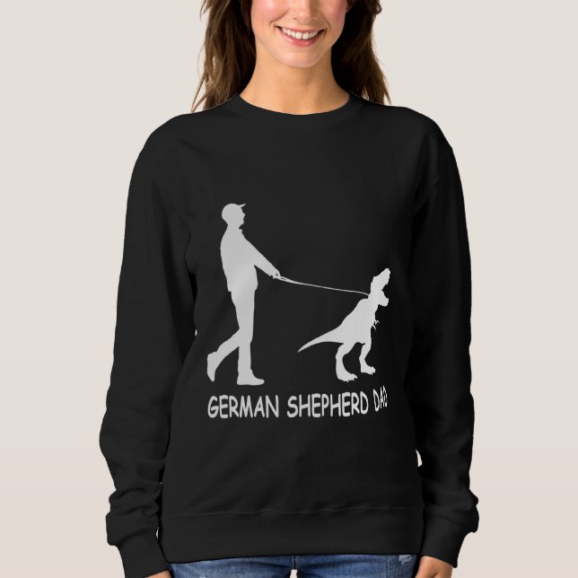 Sudadera Hombres Pastor Alemán Padre Dinosaur Gsd Propietar (Anverso)