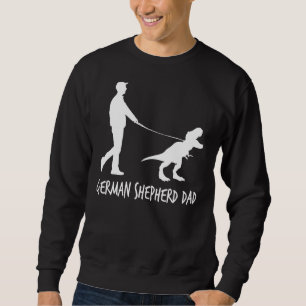Sudadera Hombres Pastor Alemán Papá Dinosaurio Gsd Dueños F