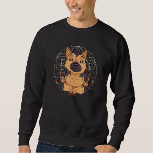 Sudadera Hombres Pastor Alemán Puppy I Yoga Meditación Cute