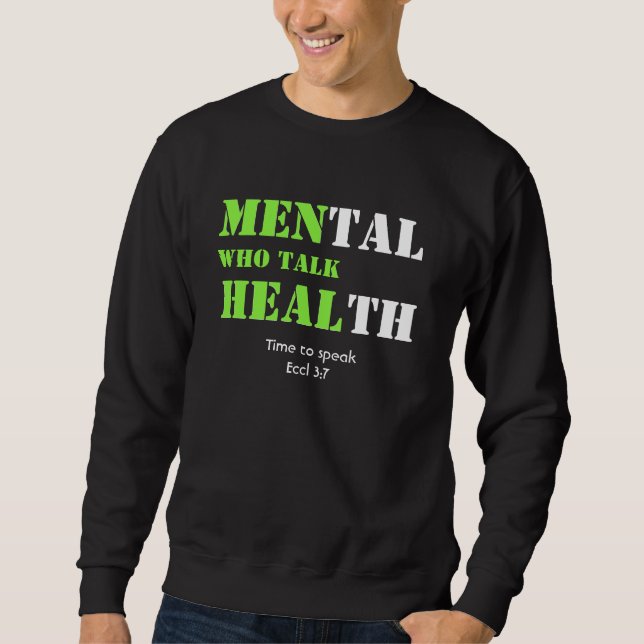 Sudadera HOMBRES personalizados QUE HABLAN DE SALUD Mental (Anverso)