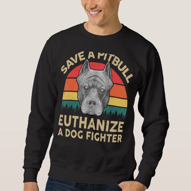 Sudadera Hombres Pitbull Salvan Un Pitbull Euthanize A Dog  (Anverso)