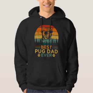 Sudadera Hombres Pug Dog Vintage Mejor Día del Padre Pug
