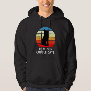 Sudadera Hombres Reales Cuidan Gatos - Retro De Vintage De
