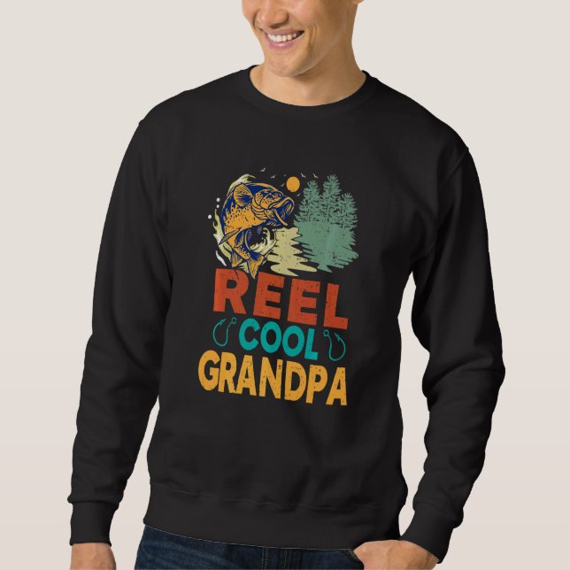 Sudadera Hombres Reel Guay Abuelo Pescador Diseño Diversión (Anverso)