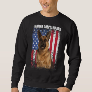 Sudadera Hombres Retro Bandera Estadounidense Pastor Alemán