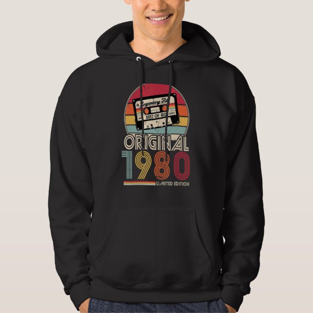 Sudadera Hombres retro de cumpleaños 1980 (Anverso)