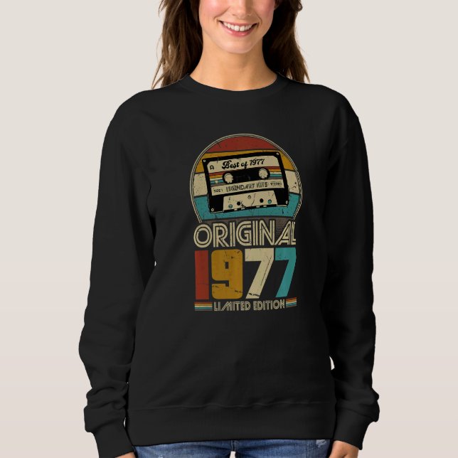 Sudadera Hombres Retro de Cumpleaños Vintage 1977 (Anverso)