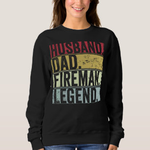 Sudadera Hombres Retro Esposo Papá Leyenda Fuego Para Padre