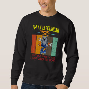 Sudadera Hombres Soy electricista Detente cuando haya termi