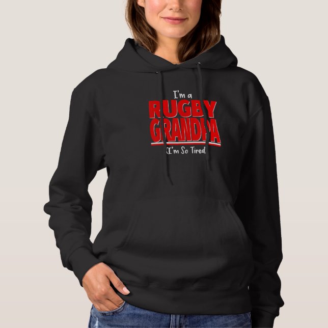 Sudadera Hombres, Soy Un Abuelo De Rugby, Estoy Tan Cansado (Anverso)