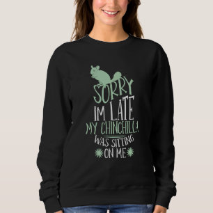Sudadera Hombres Tarde Mi Chinchilla Estaba Sentada Conmigo