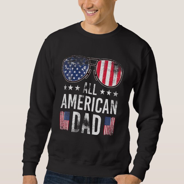 Sudadera Hombres Todo Papá Americano Merica Gafas De Sol Ba (Anverso)