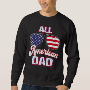 Sudadera Hombres Todos Papá Americano Us Bandera Gafas De S