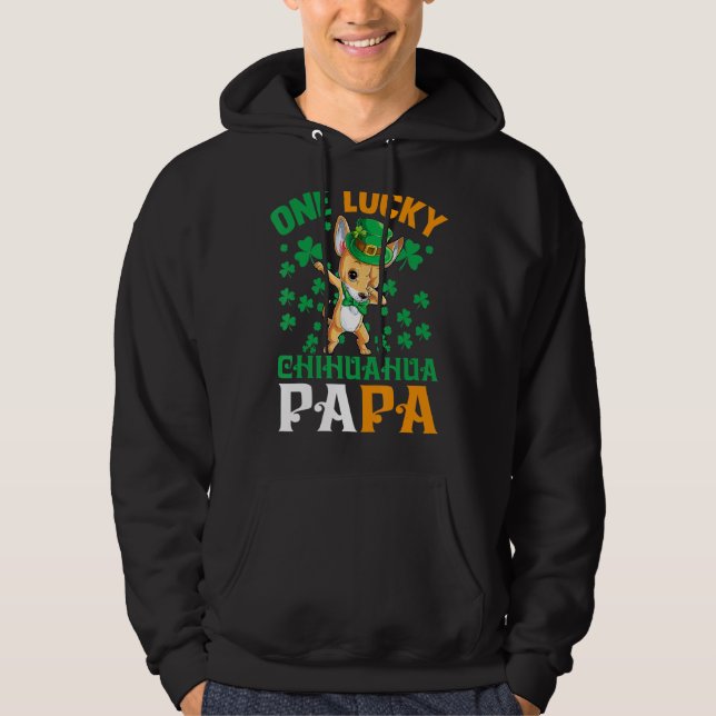 Sudadera Hombres Un Perro Afortunado Papa Funny Chihuahua D (Anverso)
