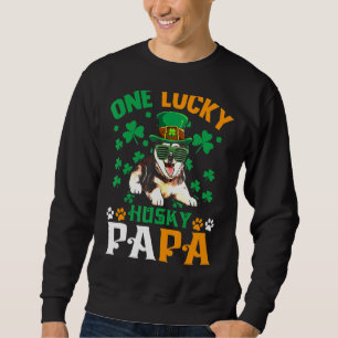 Sudadera Hombres Un Perro Afortunado Papa Funny Husky Dad S