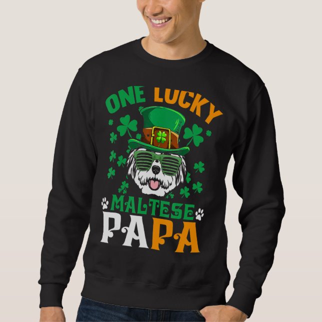 Sudadera Hombres Un Perro Afortunado Papa Gracioso Padre Ma (Anverso)