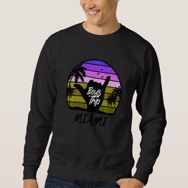 Sudadera Hombres viajan a Fiesta de Miami Florida (Anverso)