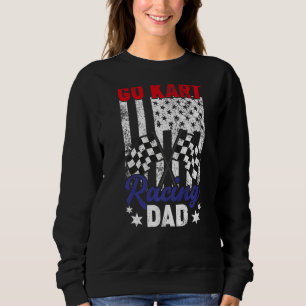 Sudadera Hombres Vintage Bandera Estadounidense Go Kart Car