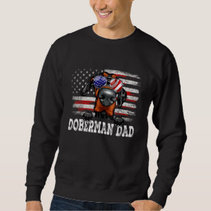 Sudadera Hombres Vintage Doberman Papá Bandera Americana D 