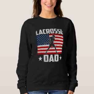 Sudadera Hombres Vintage Lacrosse Dad Bandera Estadounidens