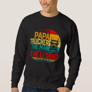 Sudadera Hombres Vintage Papa Camión El Hombre La Leyenda